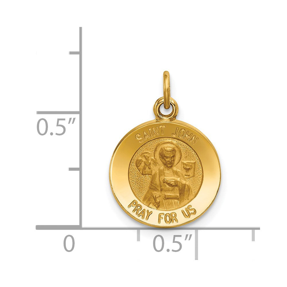 14k Yellow Gold Saint John Medal Charm