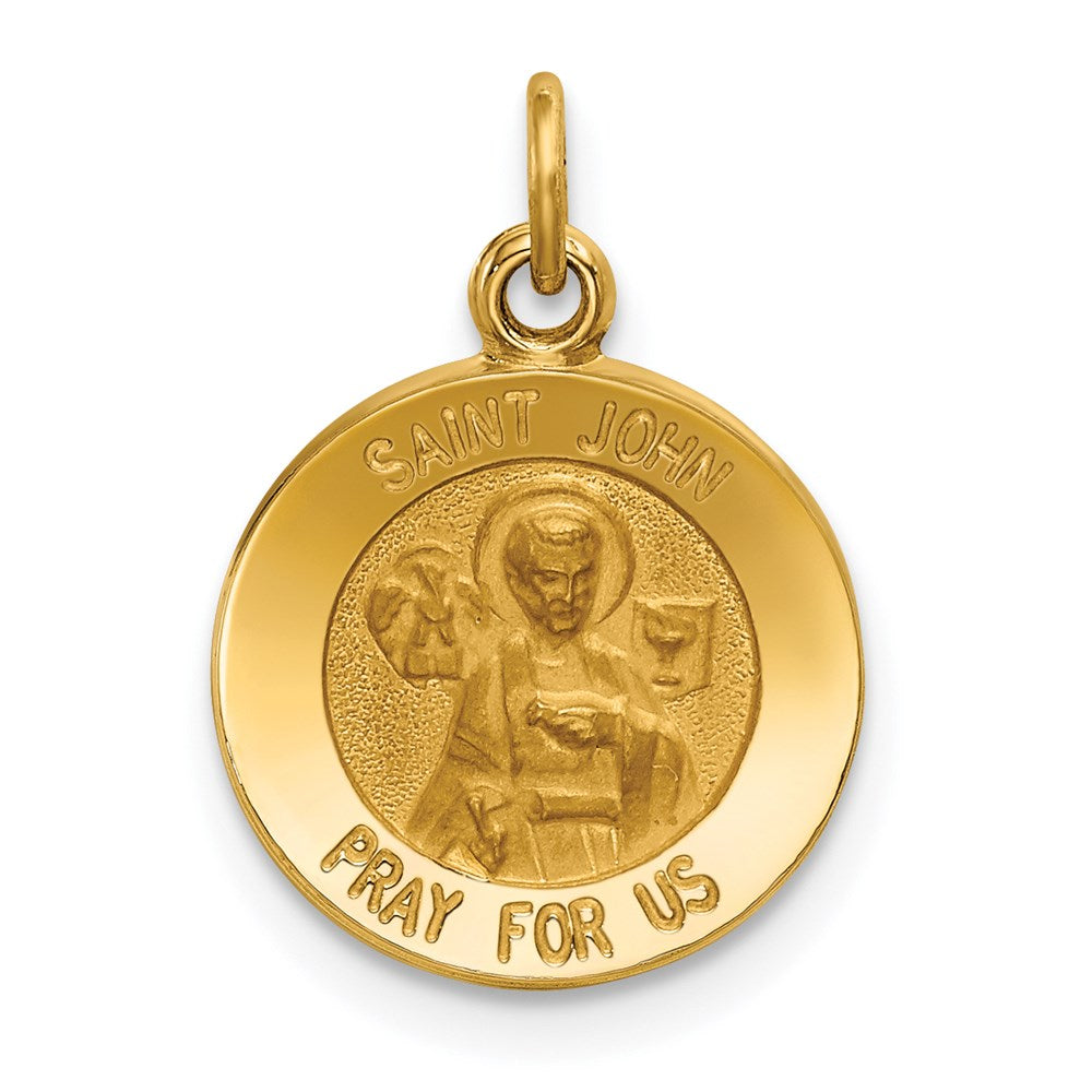 14k Yellow Gold Saint John Medal Charm