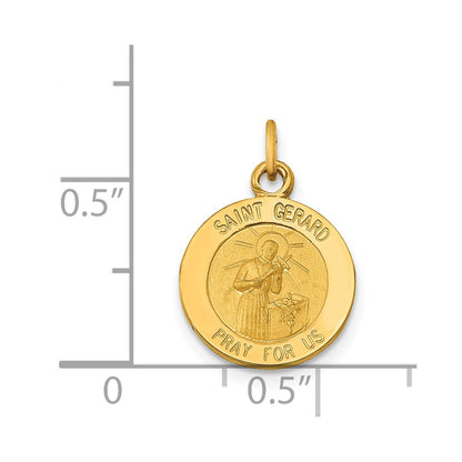 14k Yellow Gold Saint Gerard Medal Charm