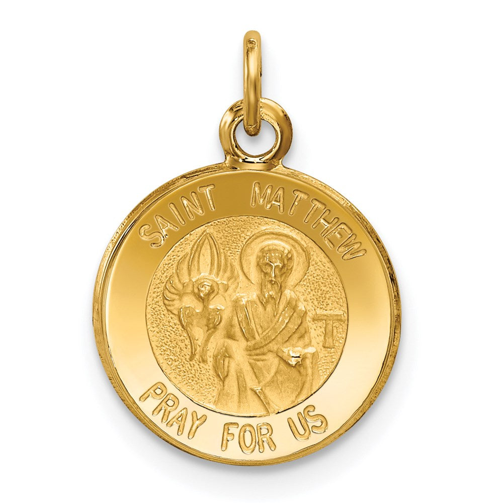 14k Yellow Gold Saint Matthew Medal Charm