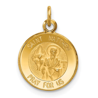 14k Yellow Gold Saint Matthew Medal Charm