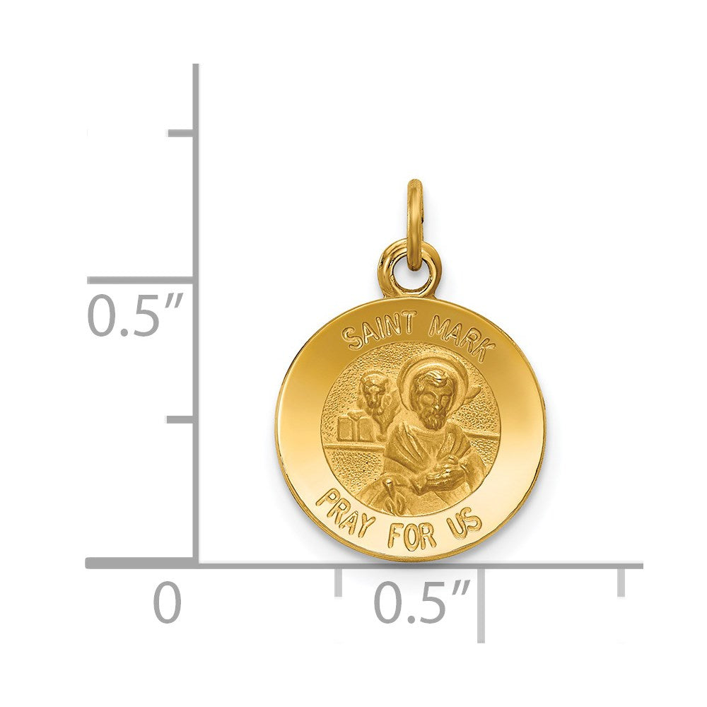 14k Yellow Gold Saint Mark Medal Charm