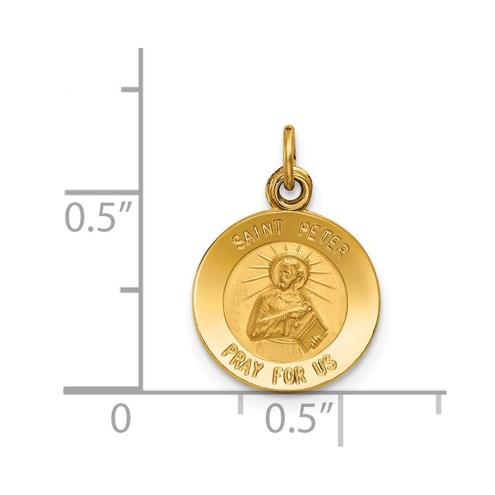 14k Yellow Gold Saint Peter Medal Charm