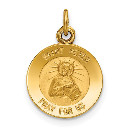 14k Yellow Gold Saint Peter Medal Charm