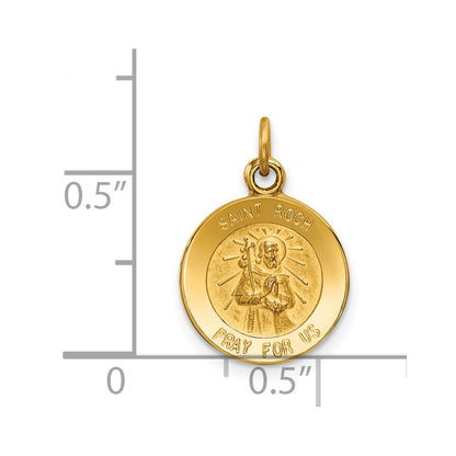 14k Yellow Gold Saint Roch Medal Charm
