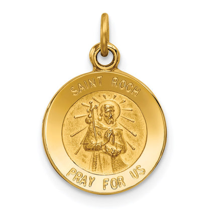 14k Yellow Gold Saint Roch Medal Charm