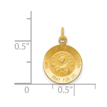 14k Yellow Gold Our Lady Of The Assumption Medal Charm