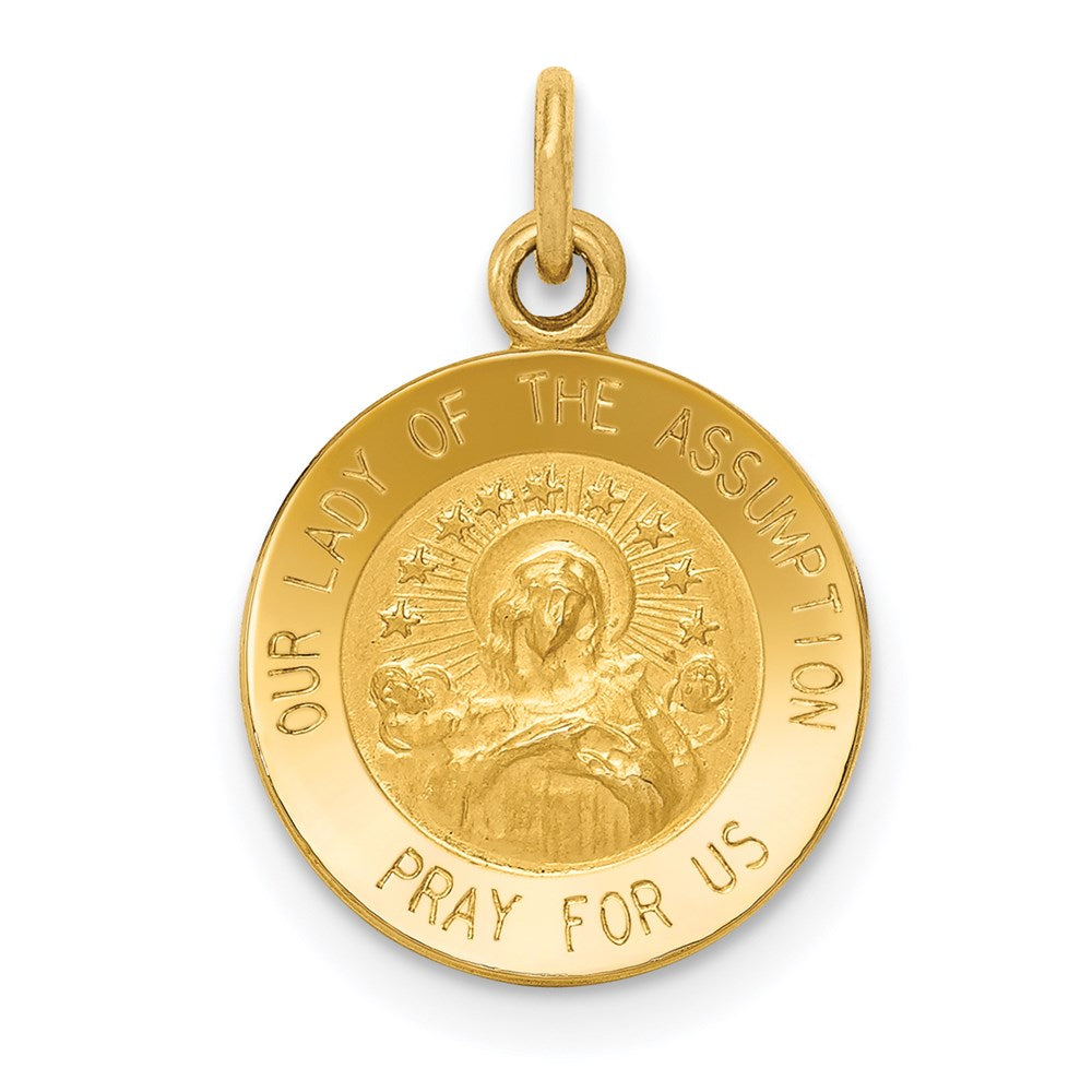 14k Yellow Gold Our Lady Of The Assumption Medal Charm
