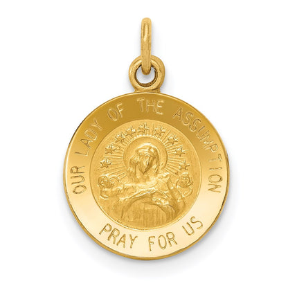 14k Yellow Gold Our Lady Of The Assumption Medal Charm
