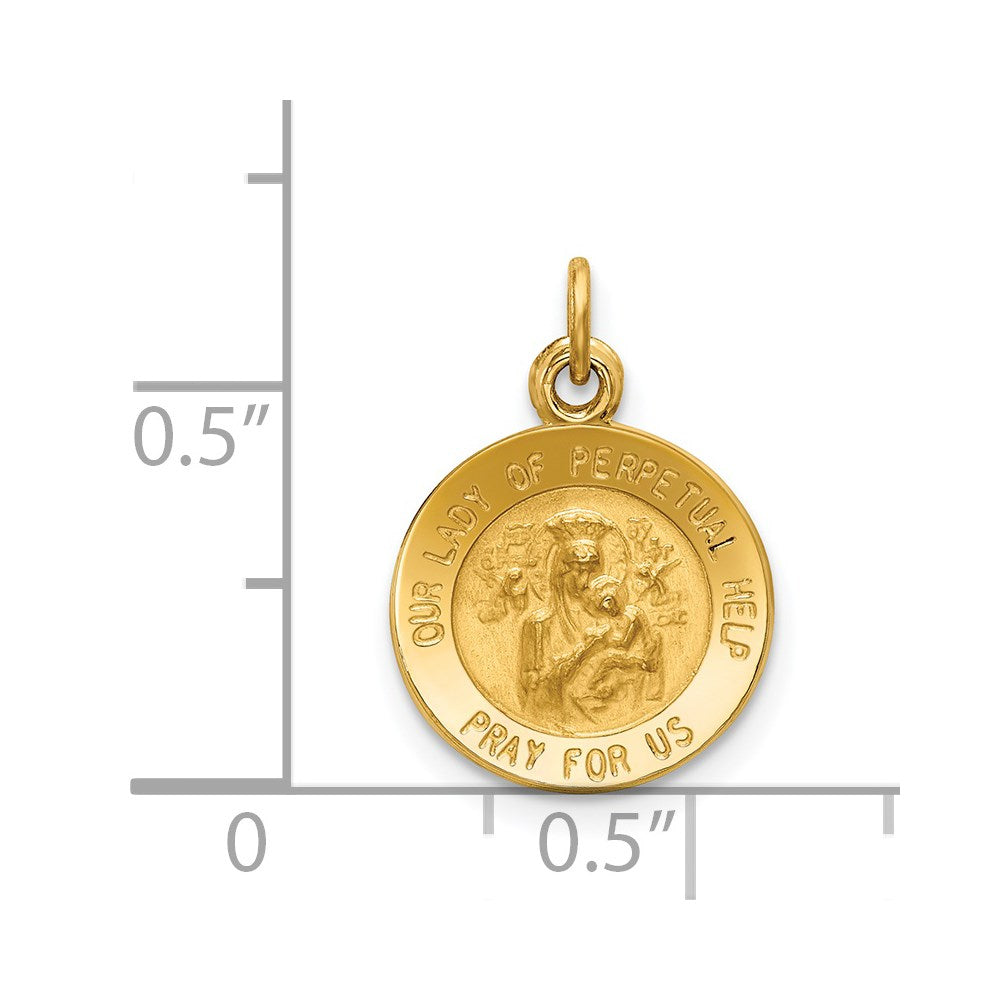 14k Yellow Gold Our Lady of Perpetual Help Medal Charm