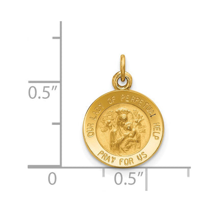 14k Yellow Gold Our Lady of Perpetual Help Medal Charm