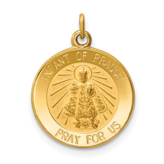 14k Yellow Gold Infant of Prague Medal Charm