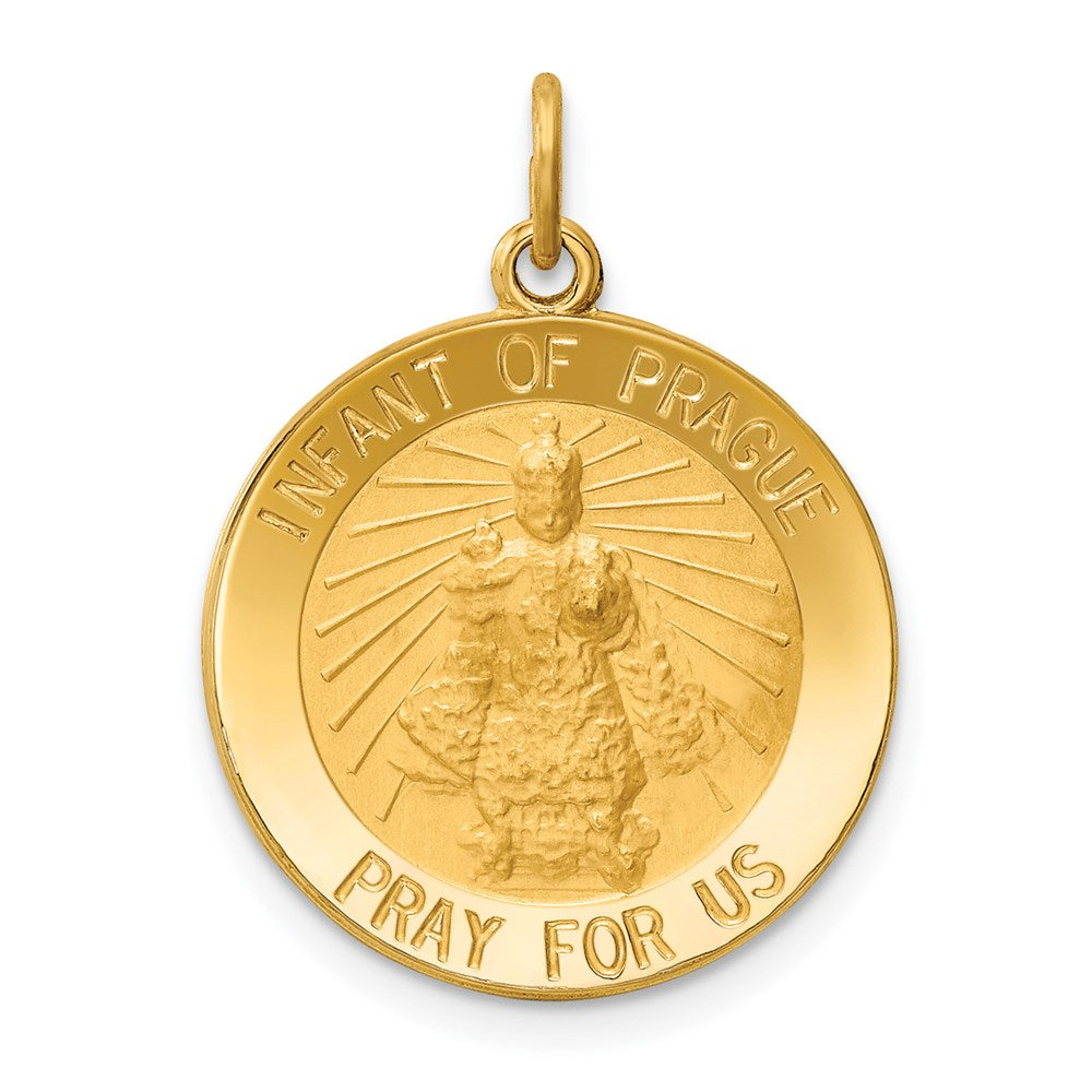 14k Yellow Gold Infant of Prague Medal Charm