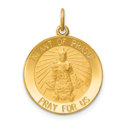 14k Yellow Gold Infant of Prague Medal Charm