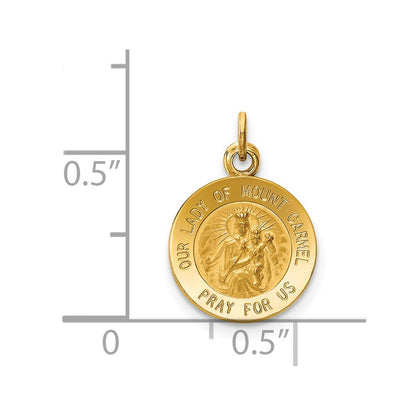 14k Yellow Gold Our Lady of Mt. Carmel Medal Charm