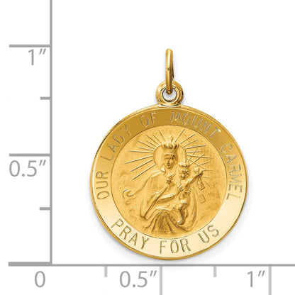14k Yellow Gold Our Lady of Mt. Carmel Medal Charm