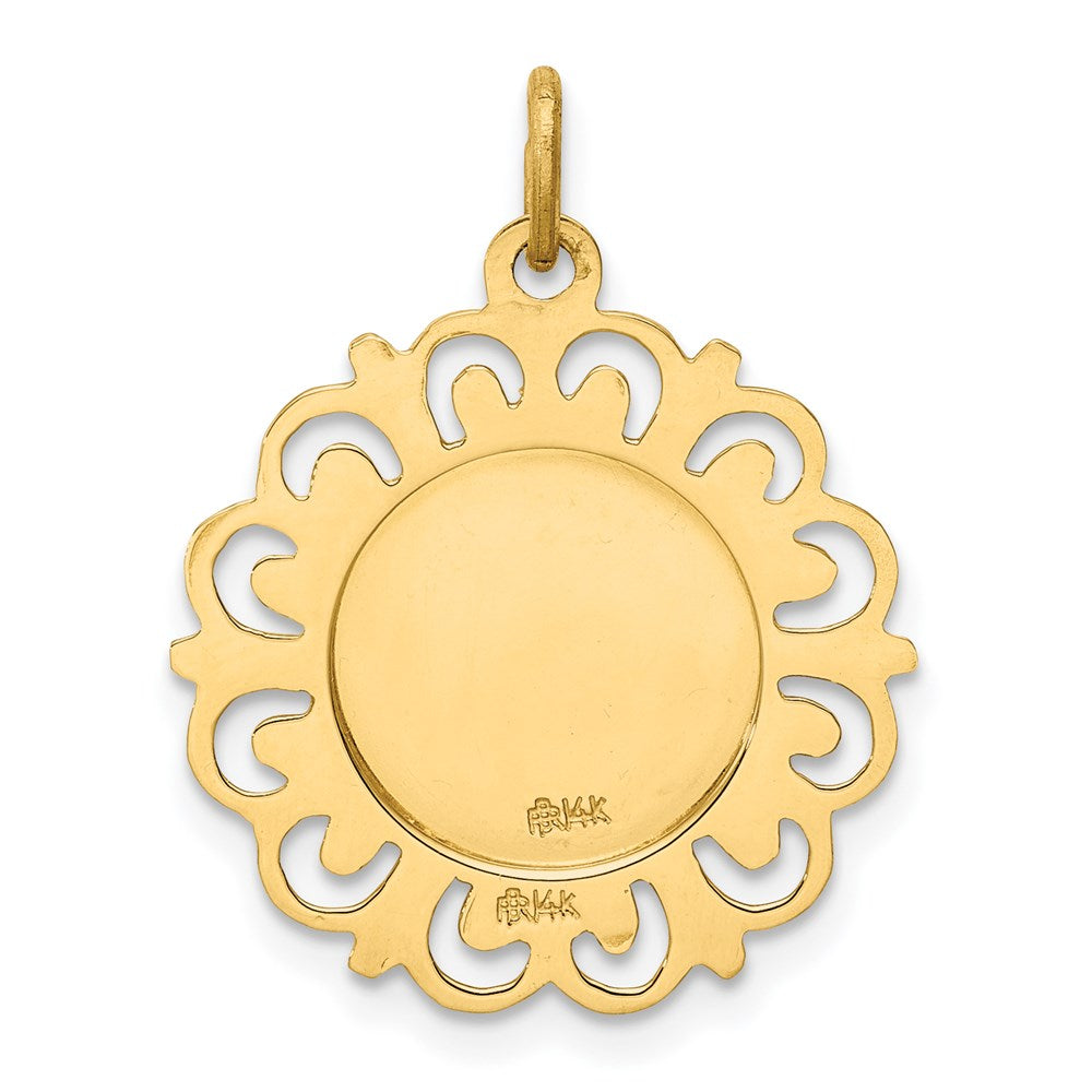 14k Yellow Gold Our Lady of Mt. Carmel Medal Charm