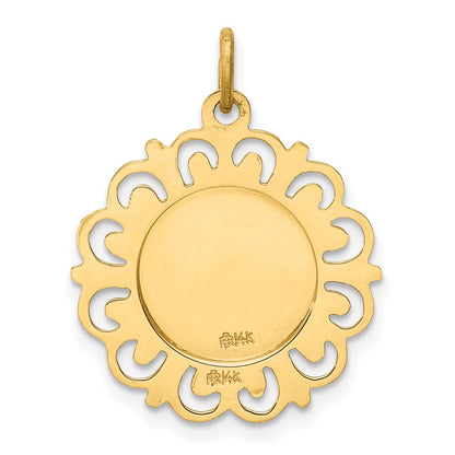 14k Yellow Gold Our Lady of Mt. Carmel Medal Charm