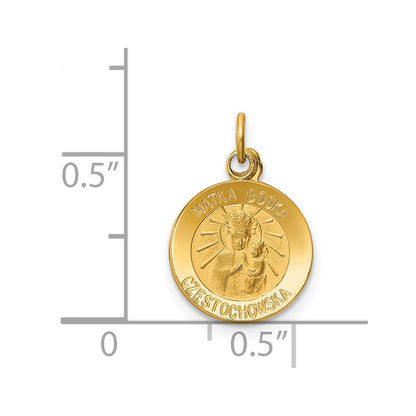 14k Yellow Gold Matka Boska Medal Charm