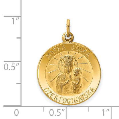 14k Yellow Gold Matka Boska Medal Charm