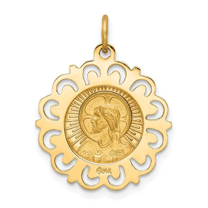 14k Yellow Gold Matka Boska Medal Charm