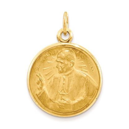 14k Yellow Gold Pope John Paul II Medal Charm