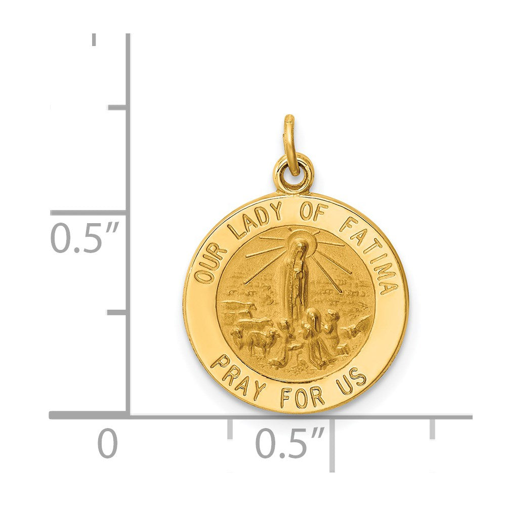 14k Yellow Gold Our Lady of Fatima Medal Charm