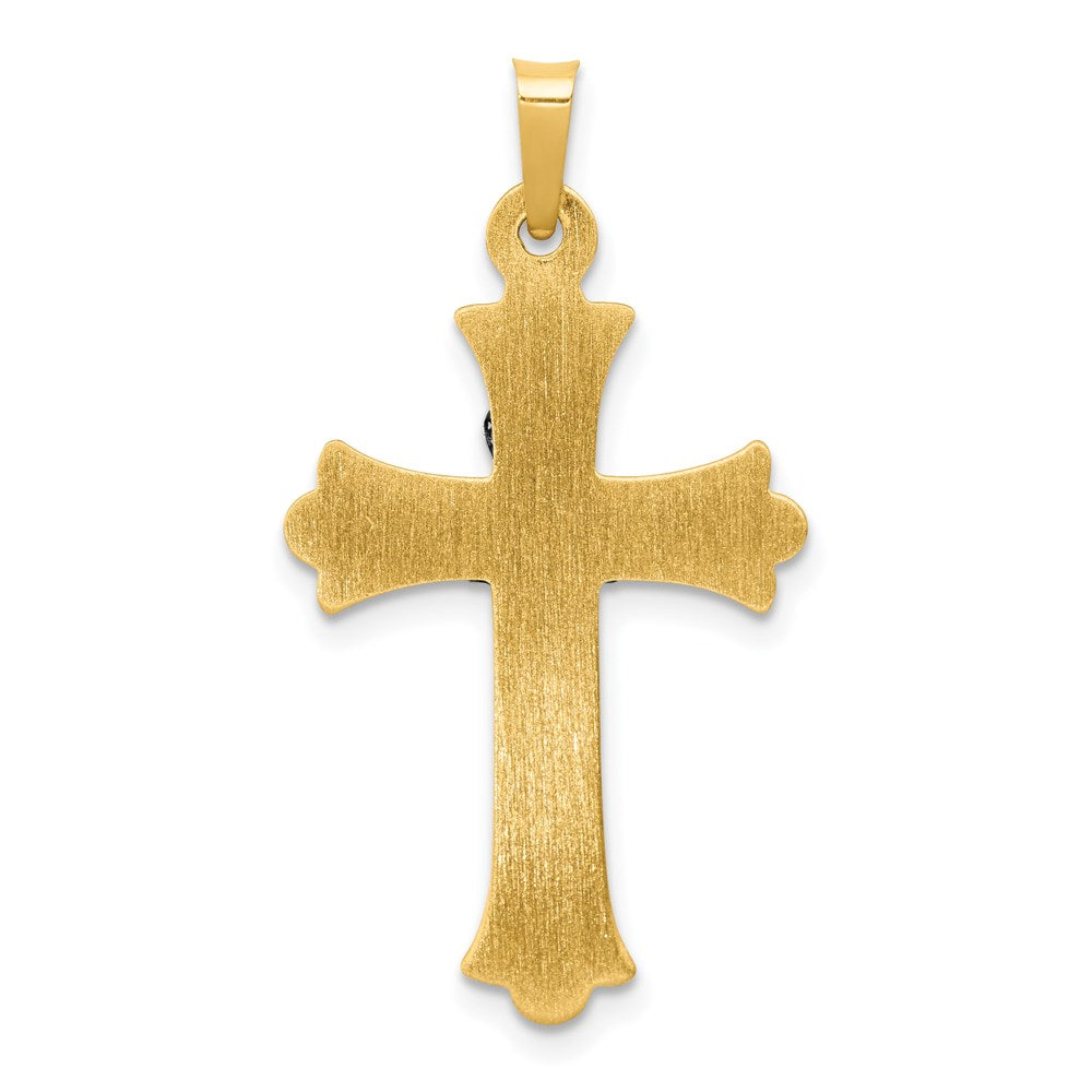 14k Two-tone Gold Claddagh Cross Pendant