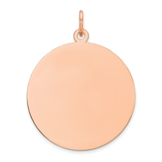14k Rose Gold Plain Circular Engravable Disc Charm