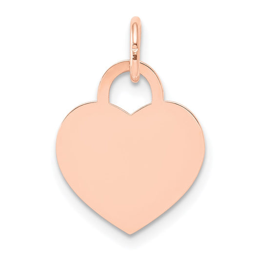 14k Rose Gold Medium Engraveable Heart Charm