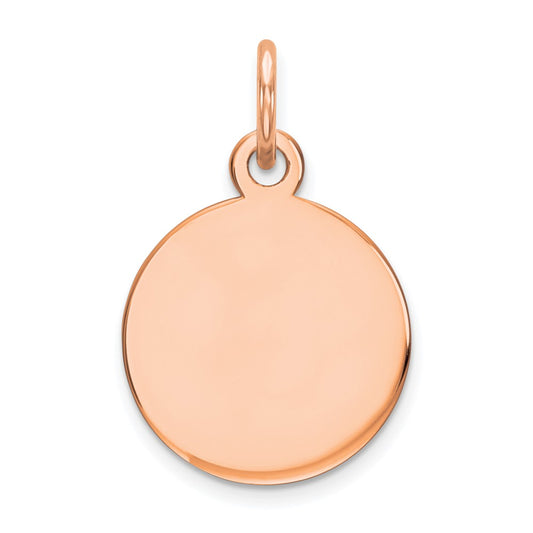 14k Rose Gold Round Disc Charm