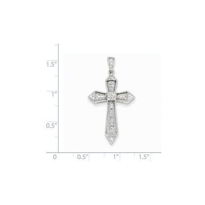 14k White Gold Diamond Passion Cross Pendant