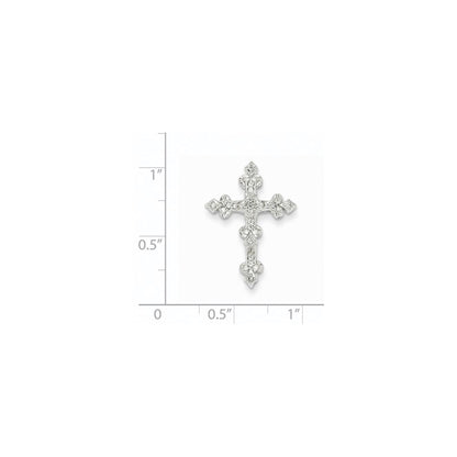 14k White Gold Diamond Filigree Cross Pendant