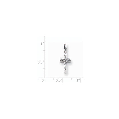 14k White Gold Diamond Latin Cross Pendant