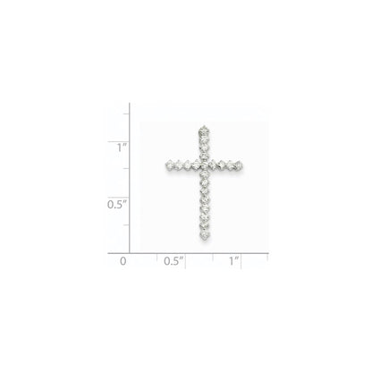 14k White Gold Diamond Cross Pendant