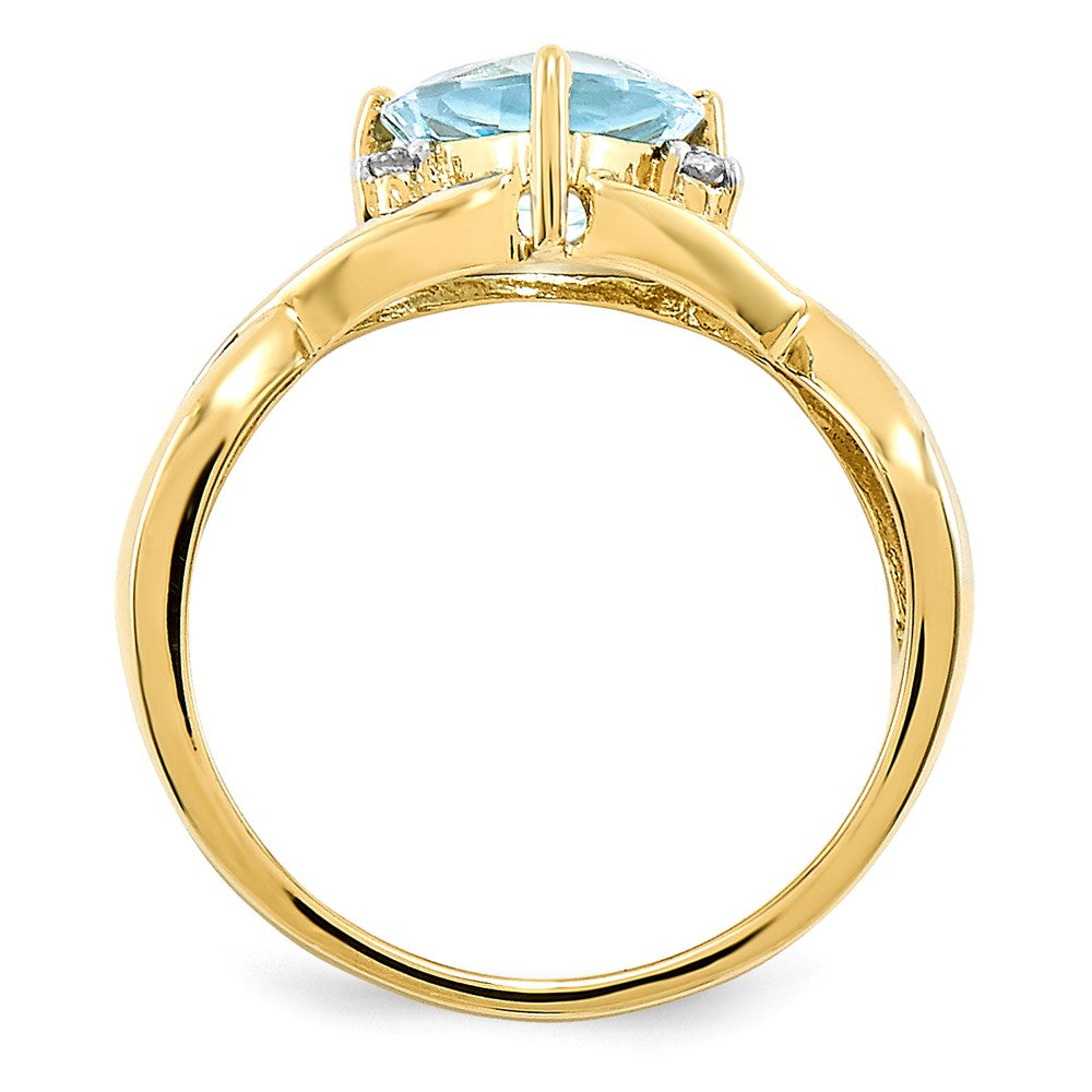 14k yellow gold rhodium blue topaz and white topaz trillion ring y11461bt