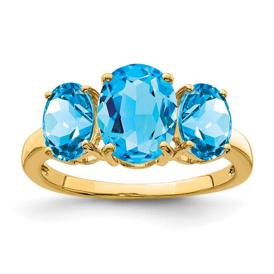 14k yellow gold blue topaz oval ring y11474bt