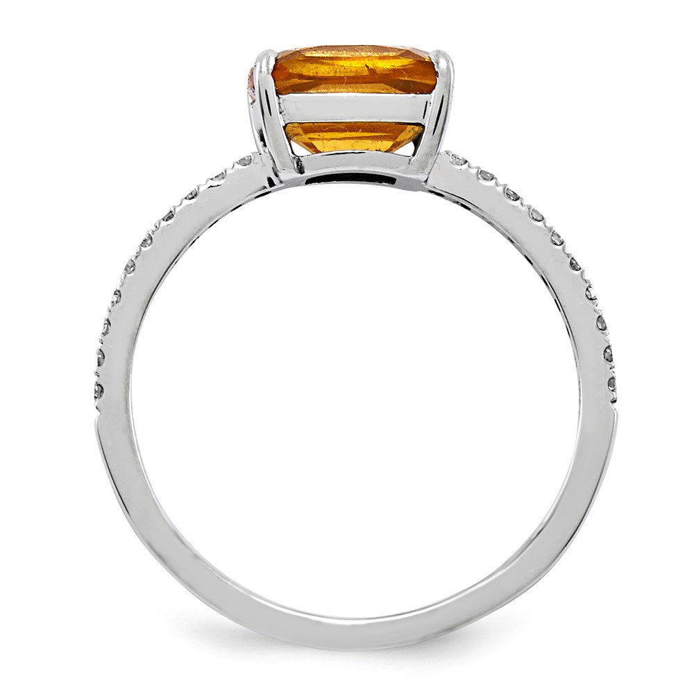 14k white gold real diamond and citrine square ring y11518ci aa