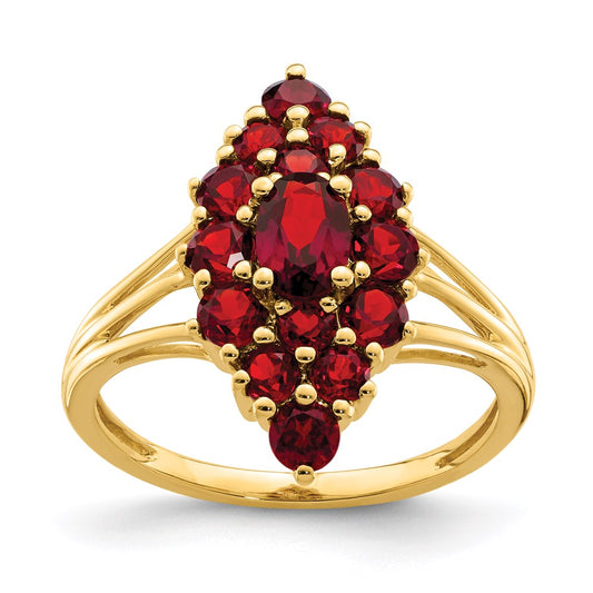 14k yellow gold garnet ring y11592ga