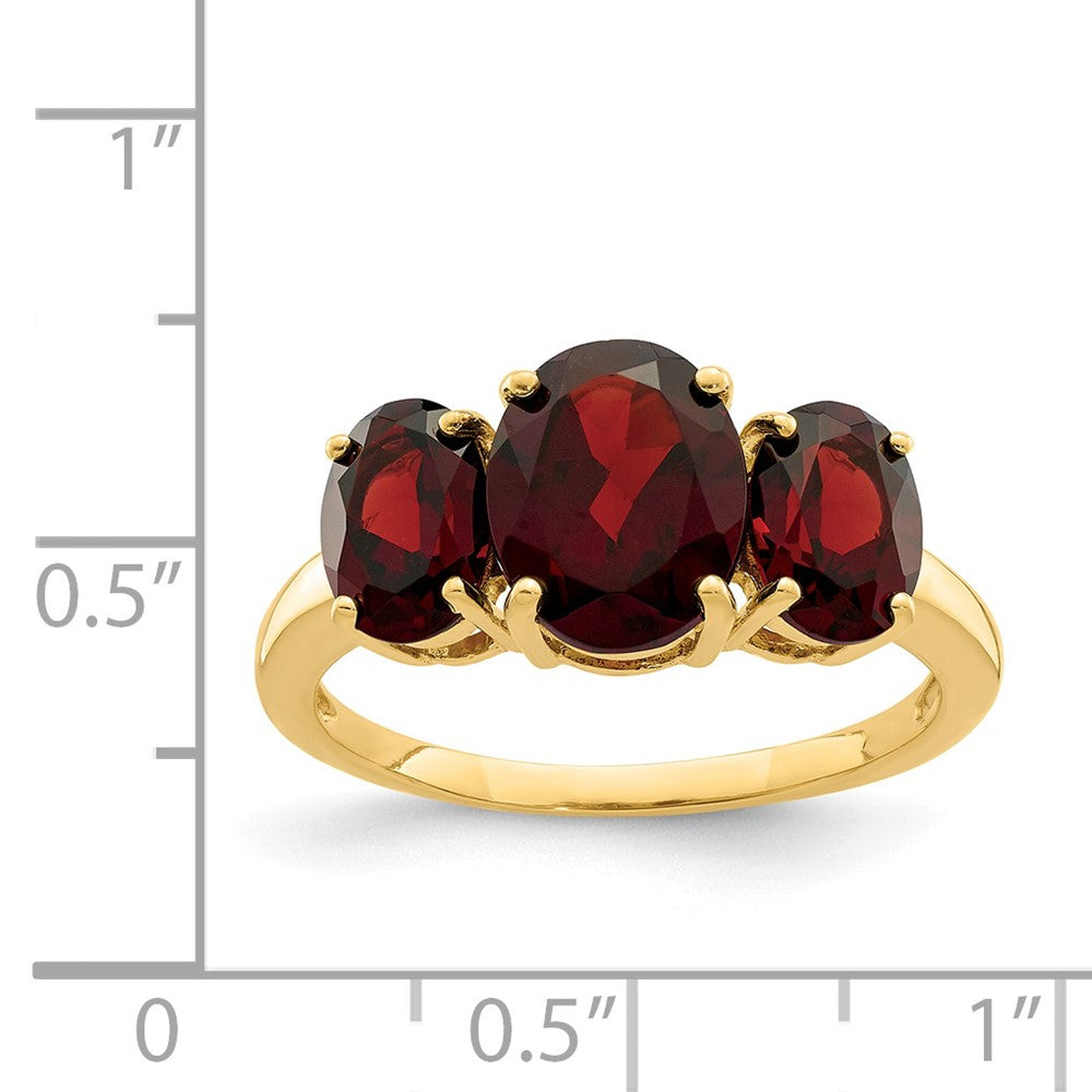 14k yellow gold garnet oval ring y11617ga
