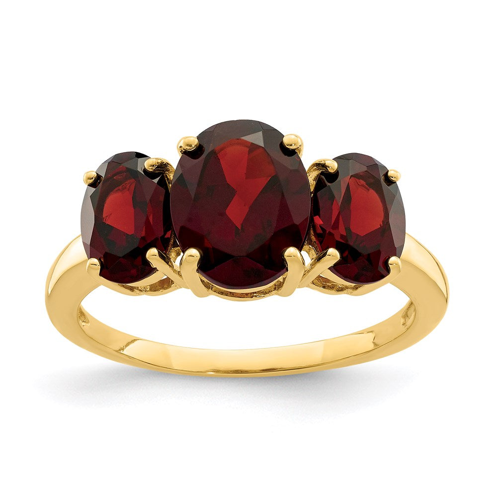 14k yellow gold garnet oval ring y11617ga