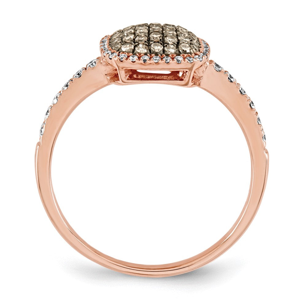 14k rose gold real diamond pav champagne real diamond ring y12908aa