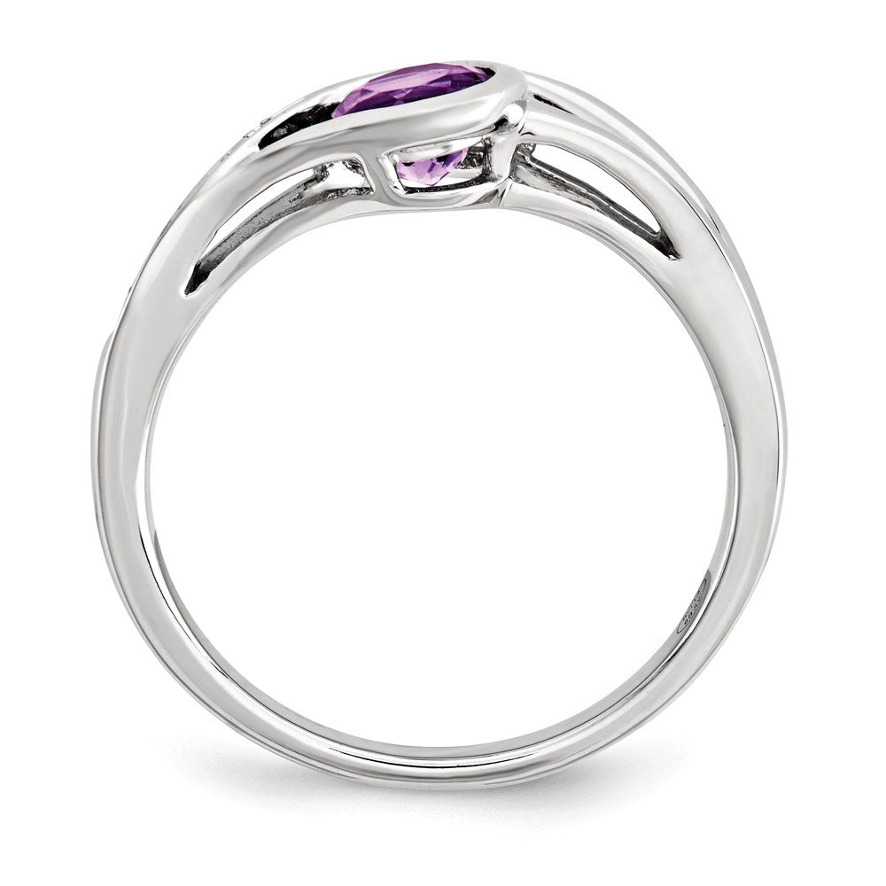 14k white gold real diamond amethyst ring y12934am aa