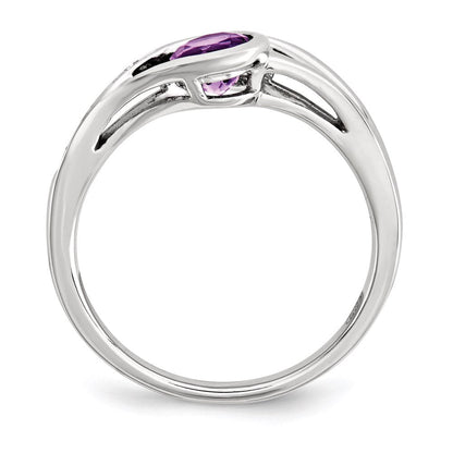 14k white gold real diamond amethyst ring y12934am aa