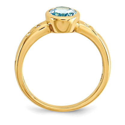 14k yellow gold lt swiss blue topaz diamond bezel set ring y12938bt aa