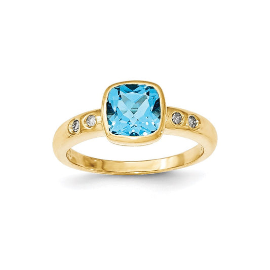 14k yellow gold lt swiss blue topaz diamond bezel set ring y12941bt aa
