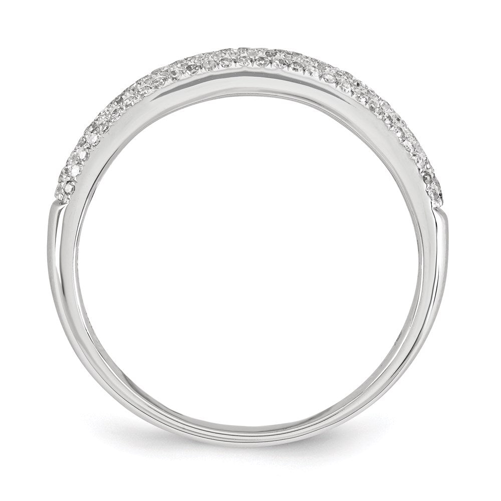14K White Gold Pav‚ Real Diamond Band