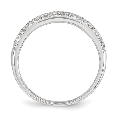 14K White Gold Pav‚ Real Diamond Band