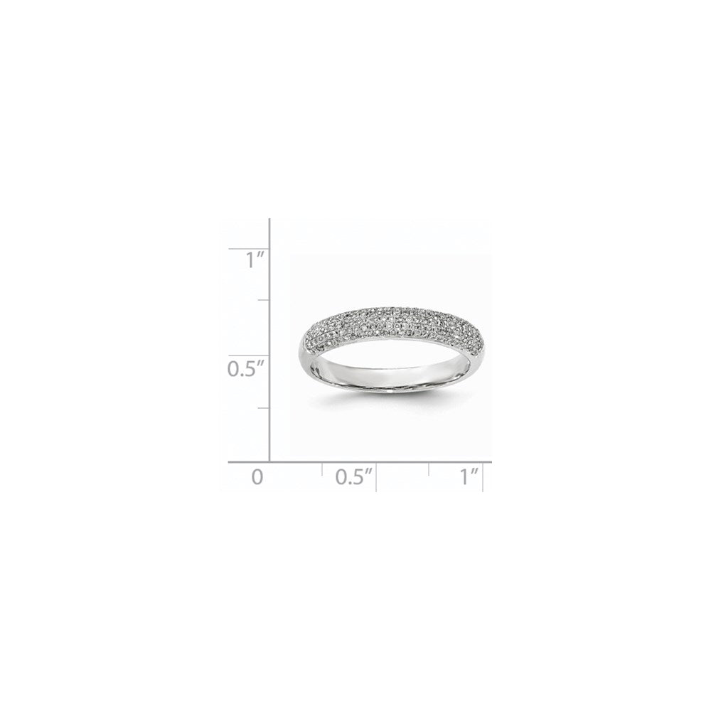 14K White Gold Pav‚ Real Diamond Band