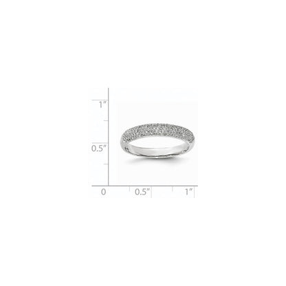 14K White Gold Pav‚ Real Diamond Band